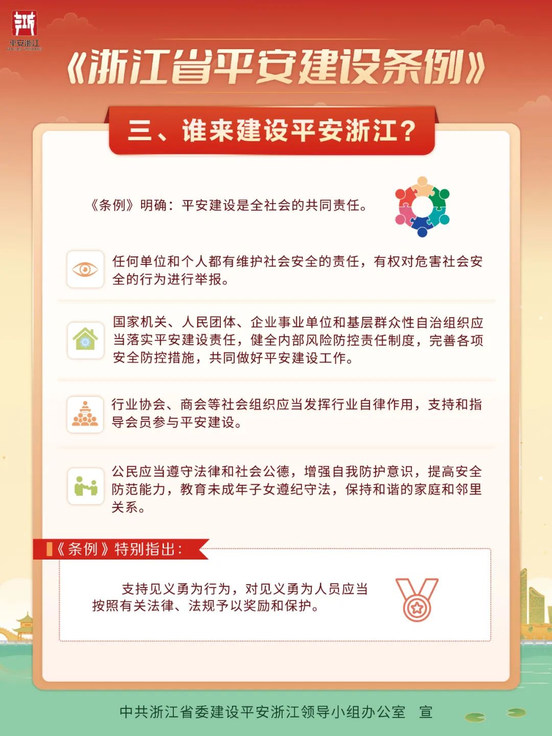 【平安宣传】多图了解《浙江省平安建设条例》