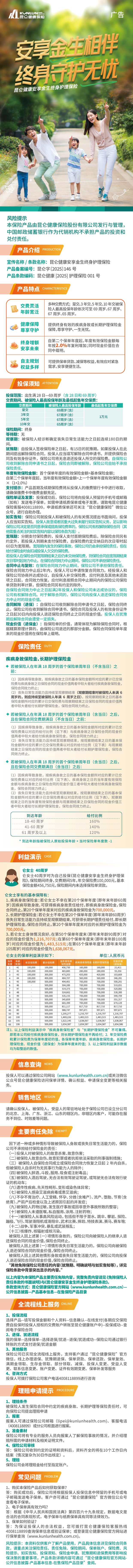 昆仑健康安享金生终身护理保险